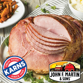 John F. Martin or Karns Double Smoked Skinless Shankless Whole Hams