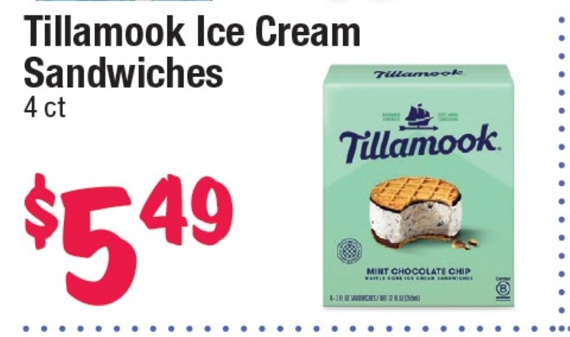 Tillamook Ice Cream Sandwiches