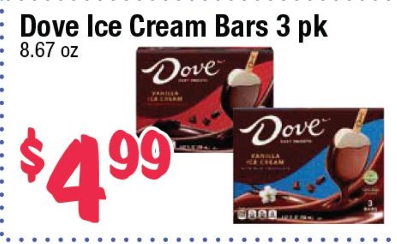 Dove Ice Cream Bars 3 pk
