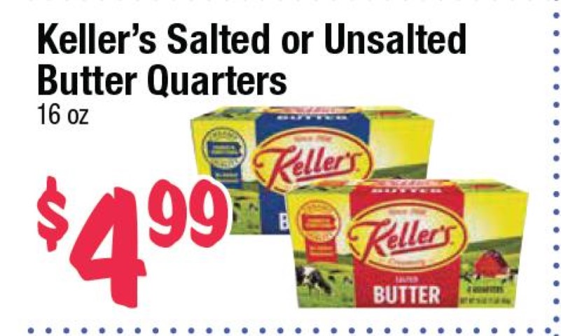 Keller's Salted or Unsalted Butter Quarters