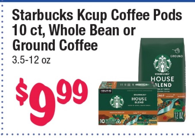 Starbucks K-Cup Coffee Pods10 ct, Whole Bean or Ground Coffee