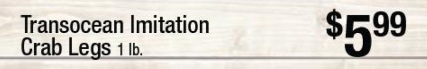 Transocean Imitation Crab Legs