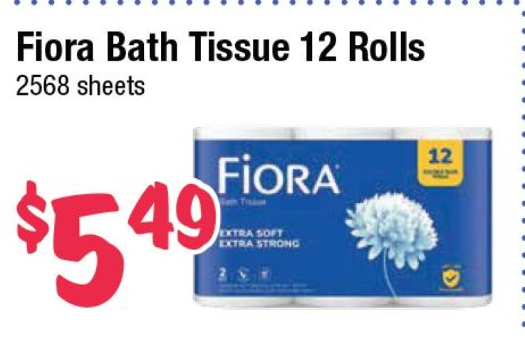 Fiora Bath Tissue 12 Rolls