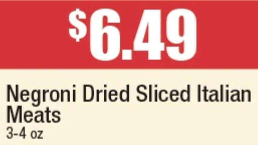 Negroni Dried Sliced Italian Meats