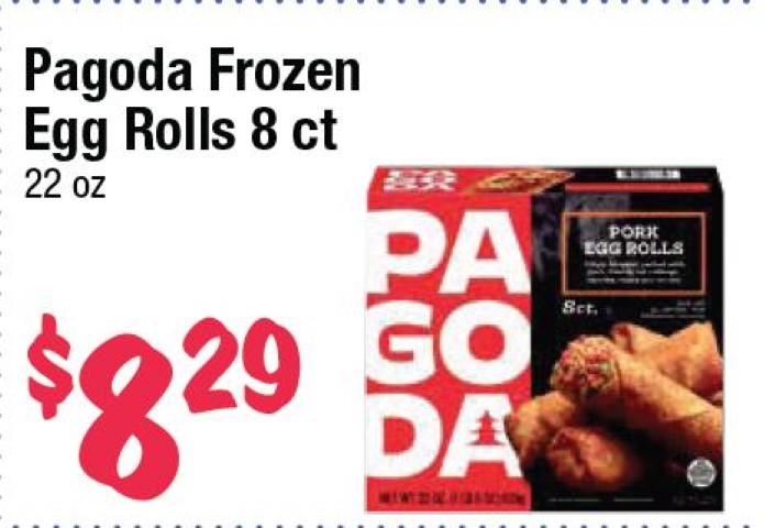 Pagoda Frozen Egg Rolls 8 ct