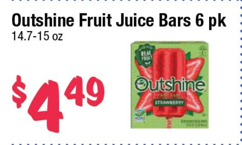 Outshine Fruit Juice Bars 6 pk