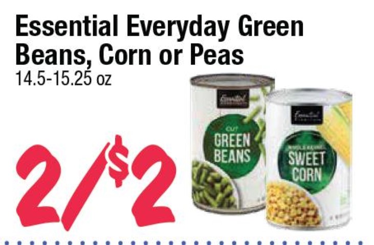 Essential Everyday Green Beans, Corn or Peas