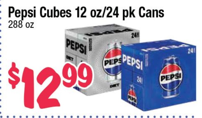 Pepsi Cubes 12 oz/24 pk Cans
