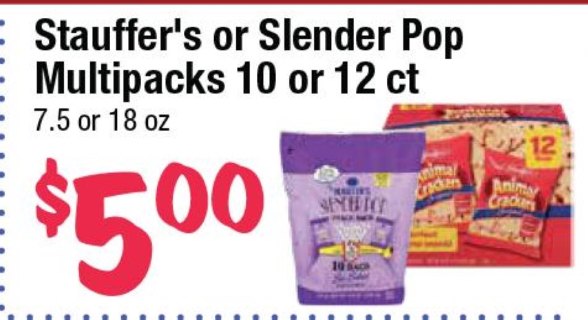 Stauffer's or Slender Pop Multipacks 10 or 12 ct
