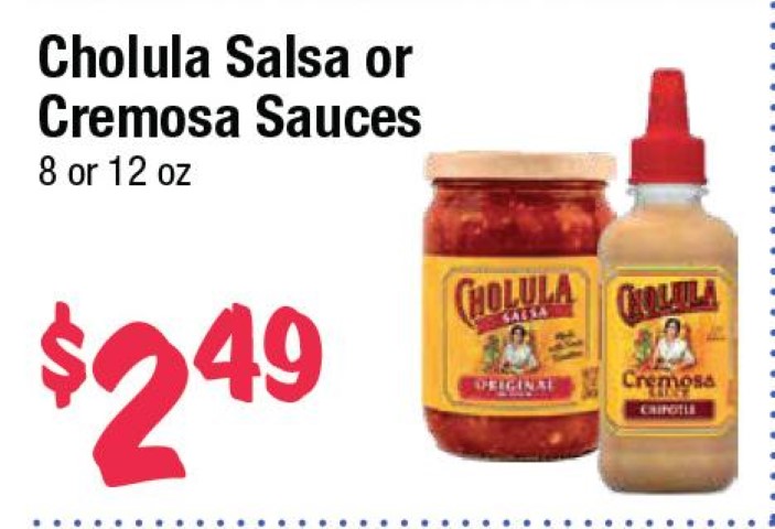 Cholula Salsa or Cremosa Sauces