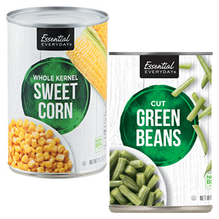 Essential Everyday Canned Green Beans , Corn or Peas