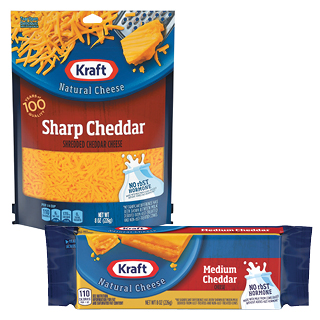 Kraft Shredded or Chunk Cheeses