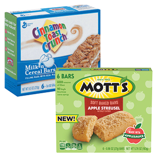 Nature Valley, General Mills, Fiber One and Mott's Bars