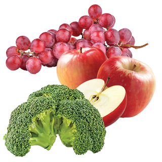 Red Seedless Grapes, Honeycrisp Apples & Broccoli Crowns