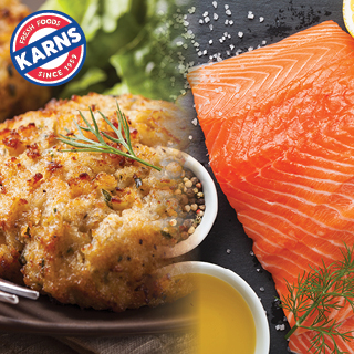Karns Lump Crab Cakes & Fresh Chilean Salmon Fillet Portions